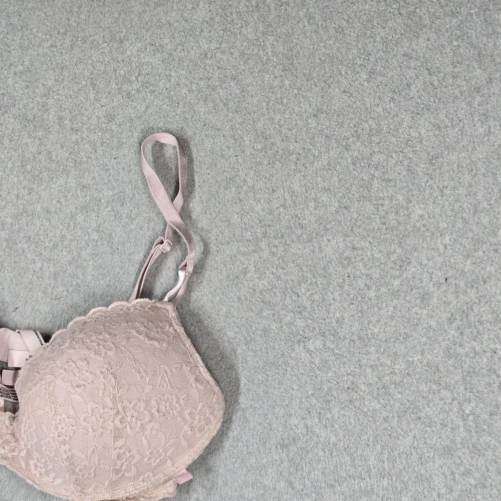 Victoria's Secret Women Bra 36D Pink Floral Padded T Shirt Wireless Lace Strap